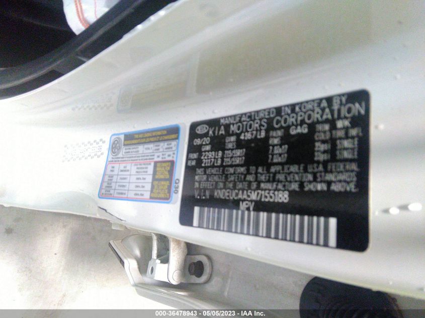 2021 KIA SELTOS S - KNDEUCAA5M7155188