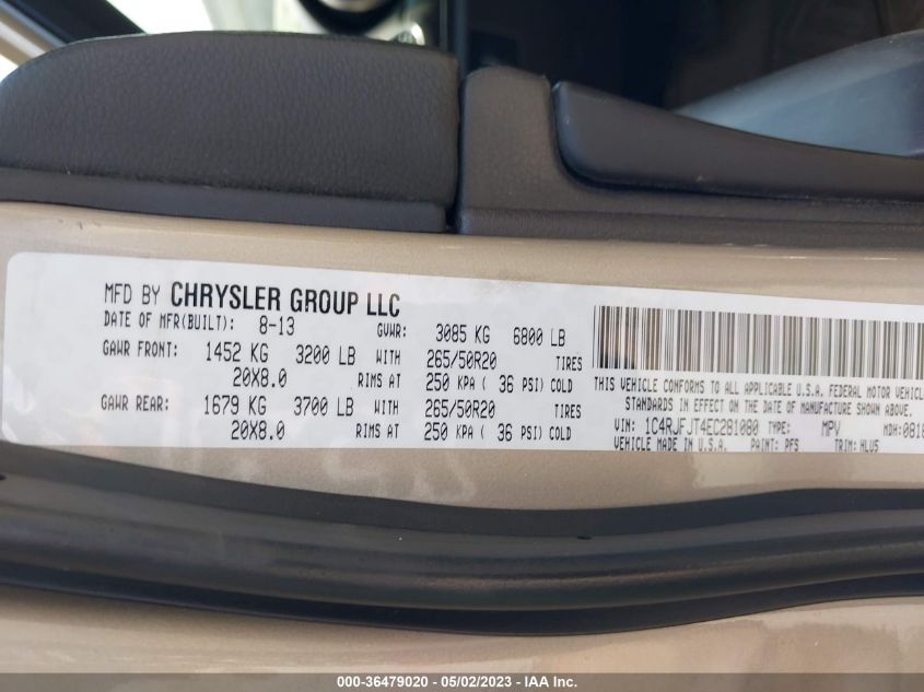 2014 JEEP GRAND CHEROKEE SUMMIT - 1C4RJFJT4EC281080