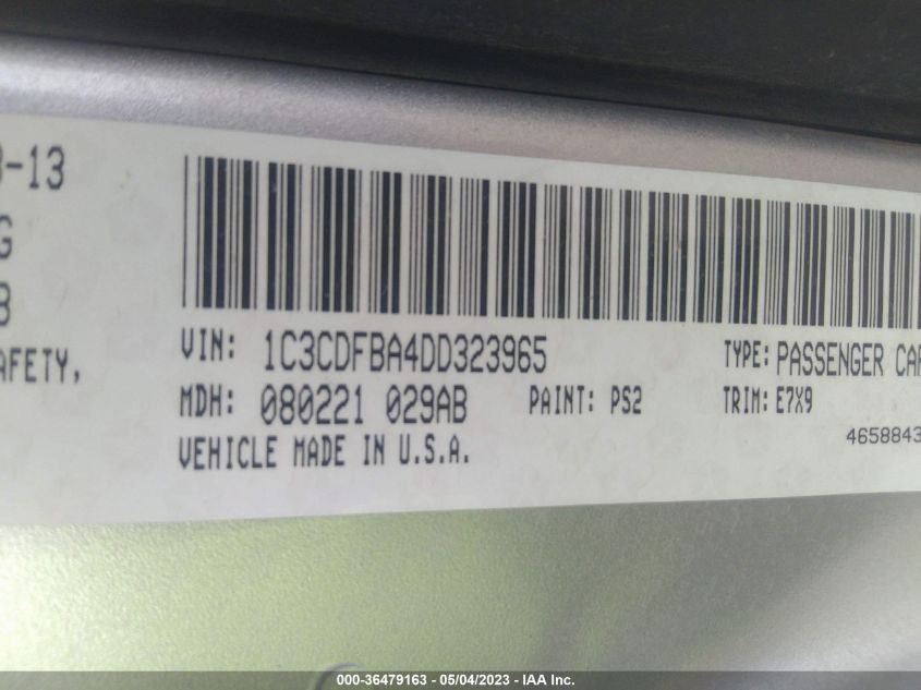 2013 DODGE DART SXT - 1C3CDFBA4DD323965