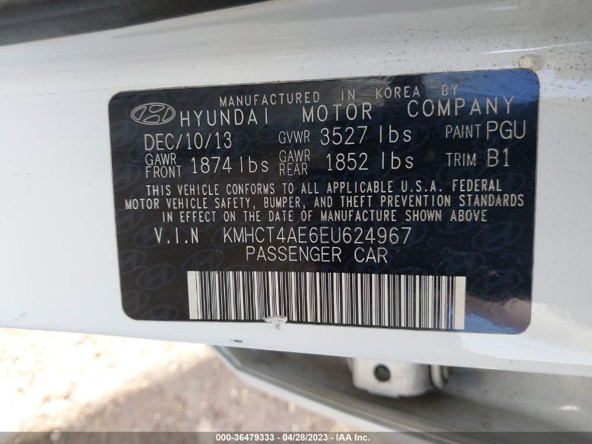 2014 HYUNDAI ACCENT GLS - KMHCT4AE6EU624967