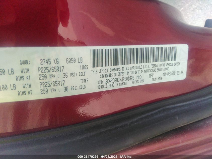 2018 DODGE GRAND CARAVAN SE PLUS - 2C4RDGBGXJR201829