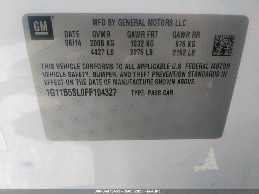 2015 CHEVROLET MALIBU LS - 1G11B5SL0FF104327