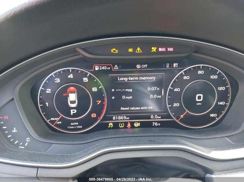 2018 AUDI A5 SPORTBACK PREMIUM PLUS - WAUENCF54JA026833