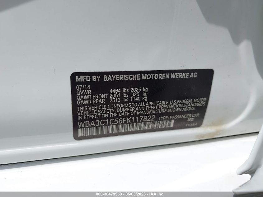 2015 BMW 3 SERIES 328I - WBA3C1C56FK117822