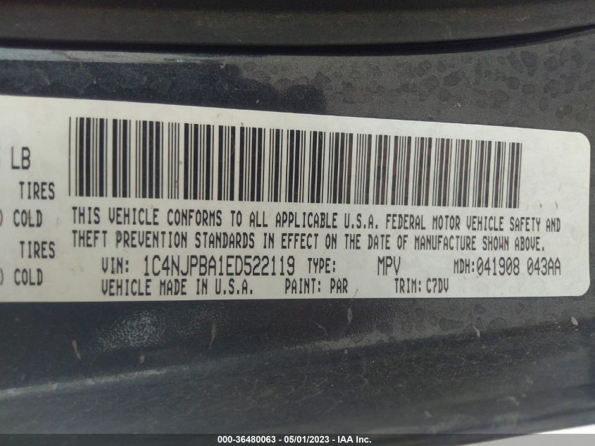 2014 JEEP PATRIOT SPORT - 1C4NJPBA1ED522119