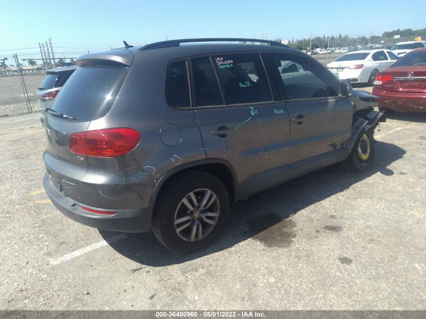 2016 VOLKSWAGEN TIGUAN S - WVGAV7AXXGW583075
