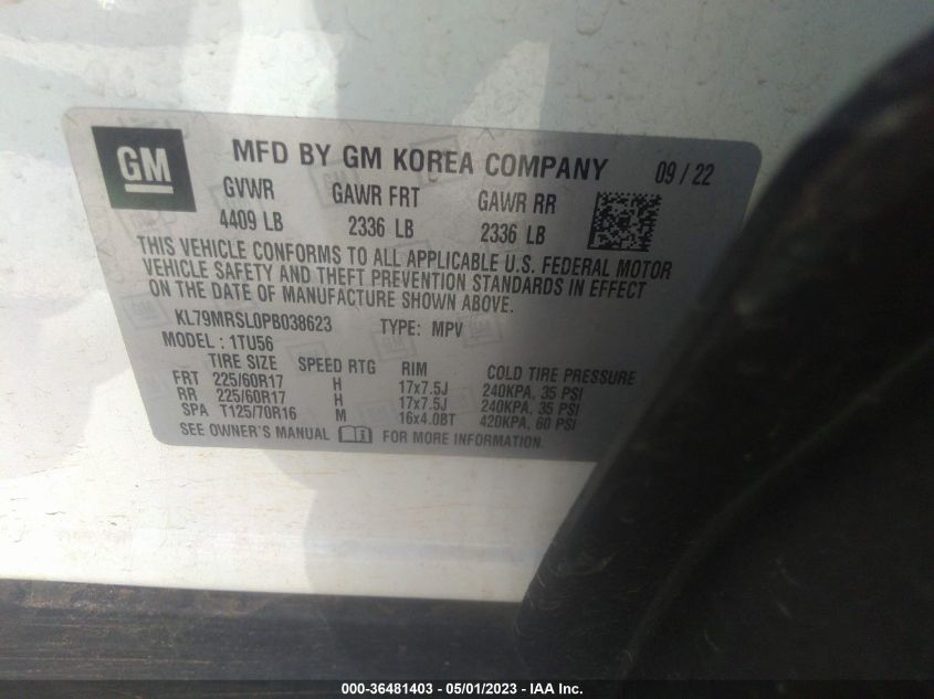 2023 CHEVROLET TRAILBLAZER LT - KL79MRSL0PB038623