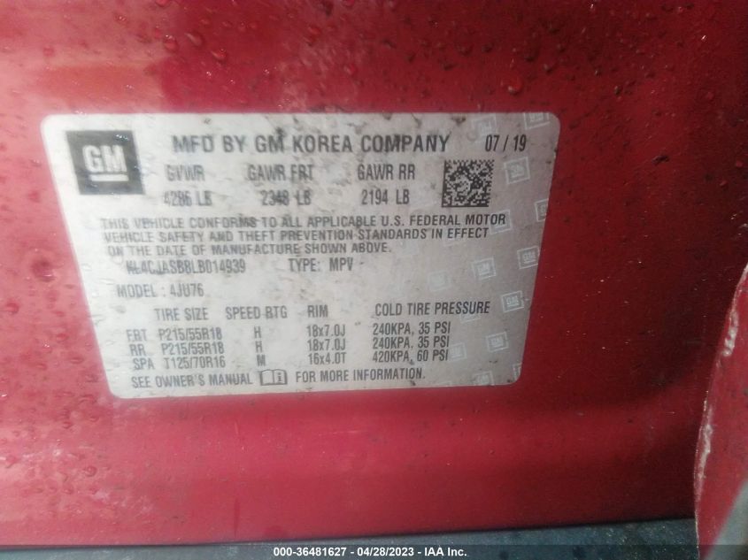 2020 BUICK ENCORE PREFERRED - KL4CJASB8LB014939