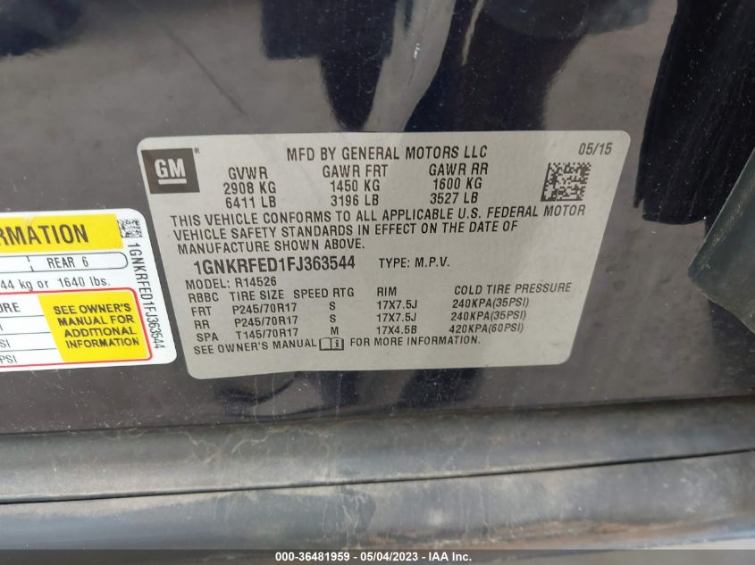 2015 CHEVROLET TRAVERSE LS - 1GNKRFED1FJ363544