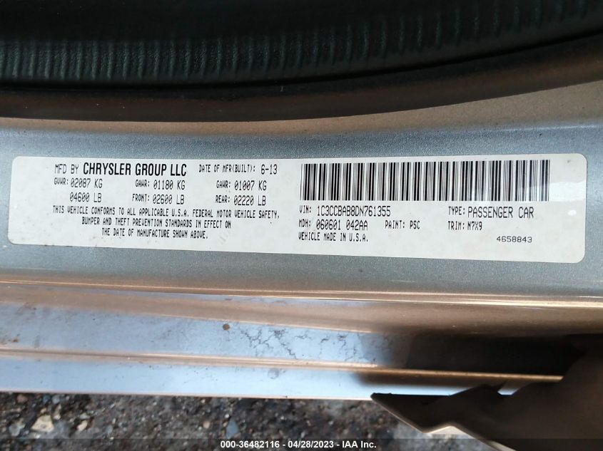 2013 CHRYSLER 200 LX - 1C3CCBAB8DN761355