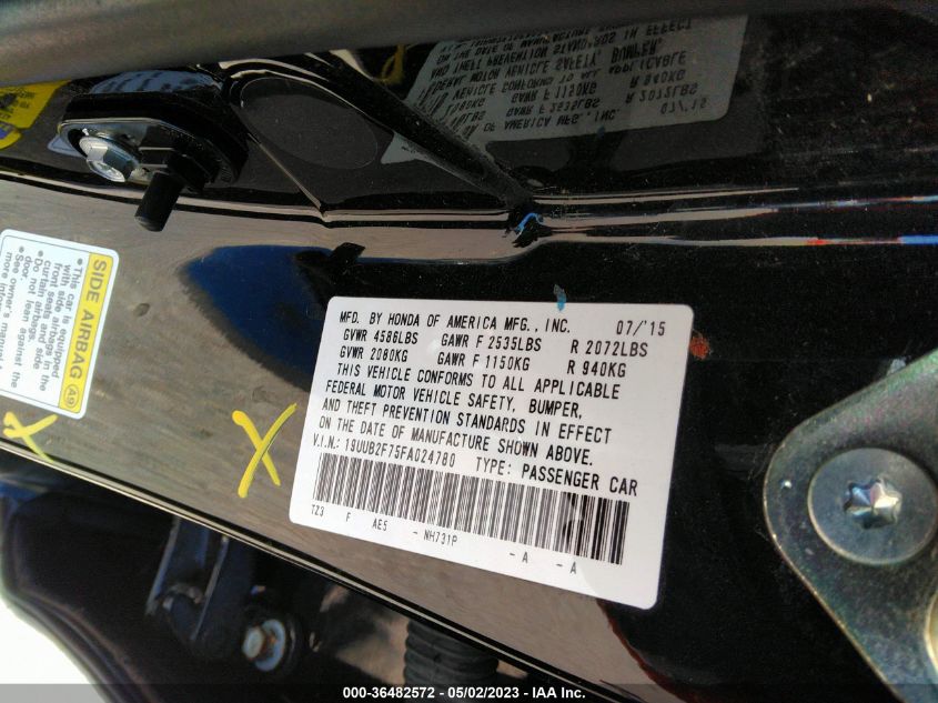 2015 ACURA TLX V6 ADVANCE - 19UUB2F75FA024780
