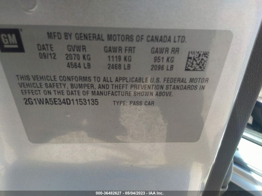 2013 CHEVROLET IMPALA LS - 2G1WA5E34D1153135