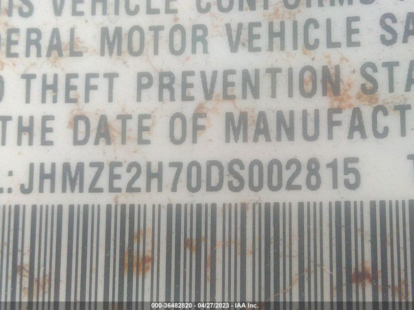 2013 HONDA INSIGHT EX JHMZE2H70DS002815
