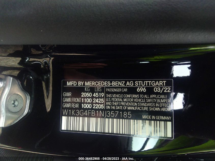 2022 MERCEDES-BENZ A-CLASS A 220 - W1K3G4FB1NJ357185