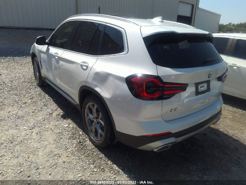 2022 BMW X3 SDRIVE30I - 5UX43DP05N9J26362