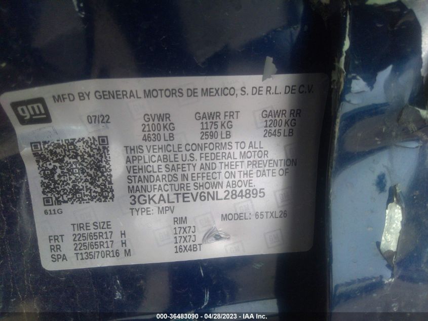 2022 GMC TERRAIN SLE - 3GKALTEV6NL284895