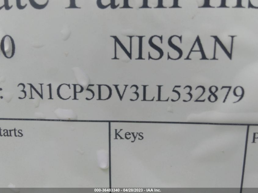 2020 NISSAN KICKS SR - 3N1CP5DV3LL532879