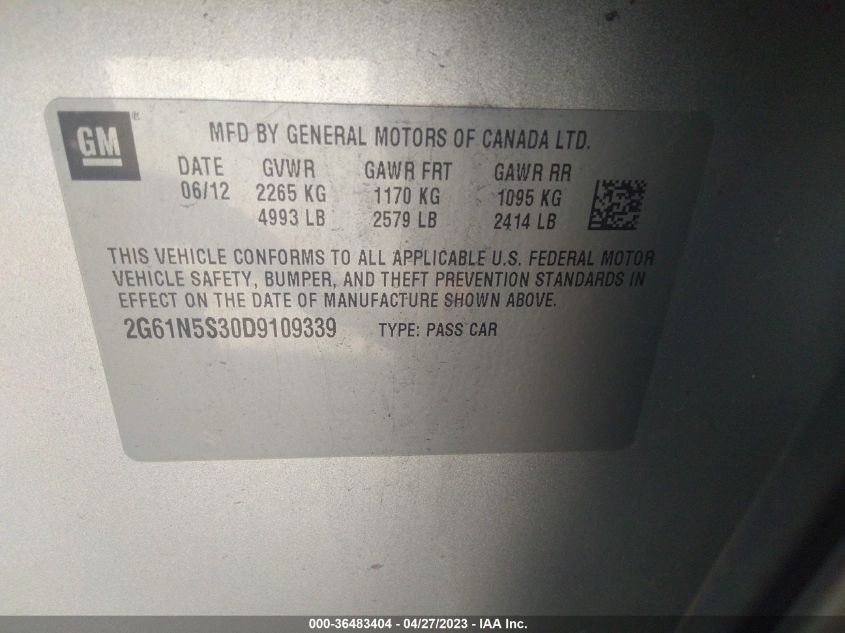 2013 CADILLAC XTS - 2G61N5S30D9109339