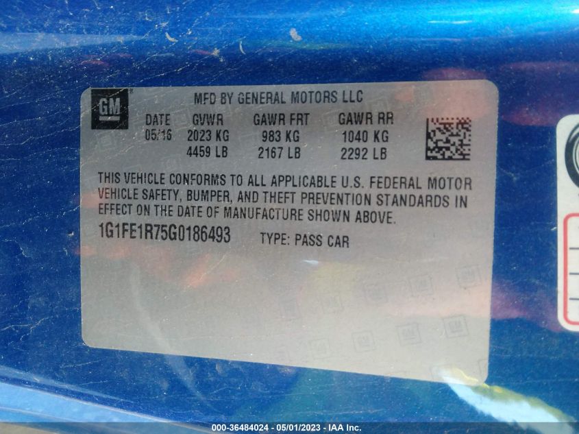 2016 CHEVROLET CAMARO 1SS - 1G1FE1R75G0186493