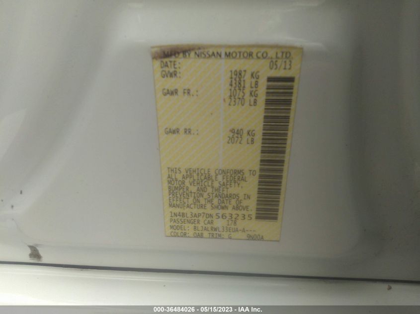 2013 NISSAN ALTIMA 3.5 S - 1N4BL3AP7DN563235