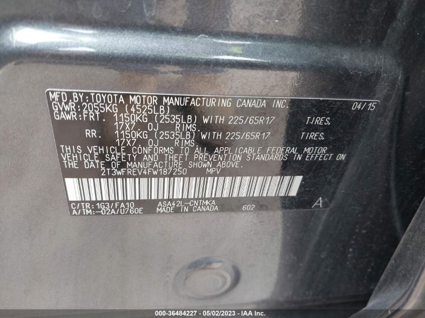 2015 TOYOTA RAV4 XLE - 2T3WFREV4FW187250