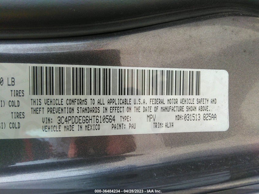 VIN 3C4PDDEG6HT610564 2017 DODGE JOURNEY GT