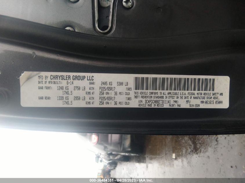 2014 DODGE JOURNEY AMERICAN VALUE PKG - 3C4PDCAB6ET311141