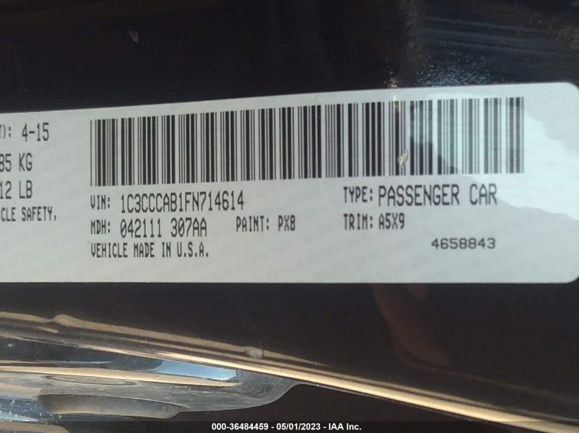 2015 CHRYSLER 200 LIMITED - 1C3CCCAB1FN714614