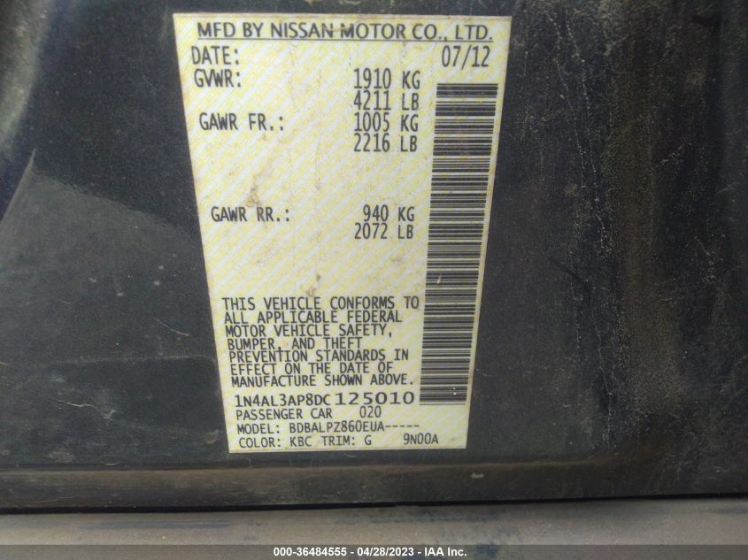 2013 NISSAN ALTIMA 2.5 - 1N4AL3AP8DC125010
