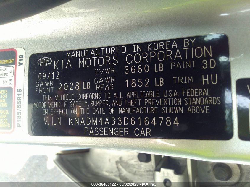 2013 KIA RIO LX - KNADM4A33D6164784
