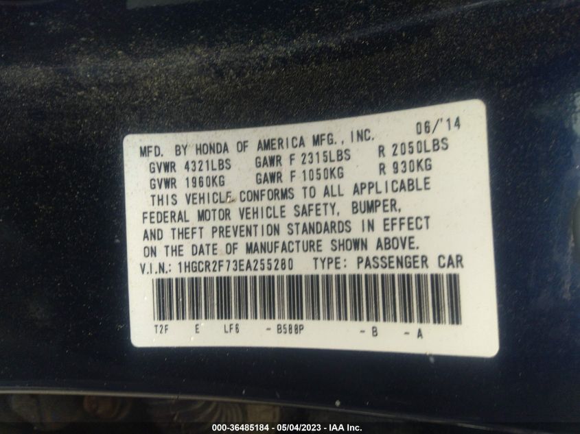 2014 HONDA ACCORD SEDAN EX - 1HGCR2F73EA255280