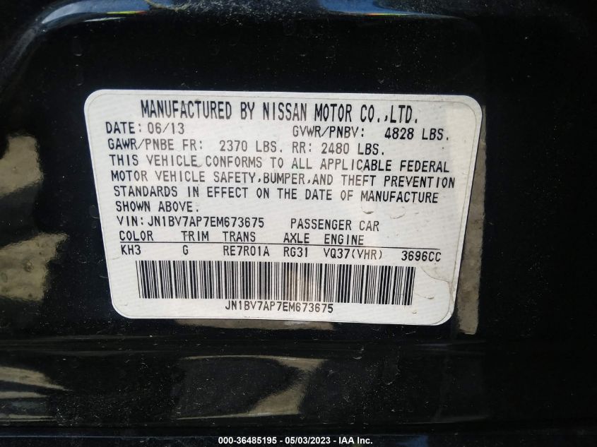 2014 INFINITI Q50 PREMIUM - JN1BV7AP7EM673675