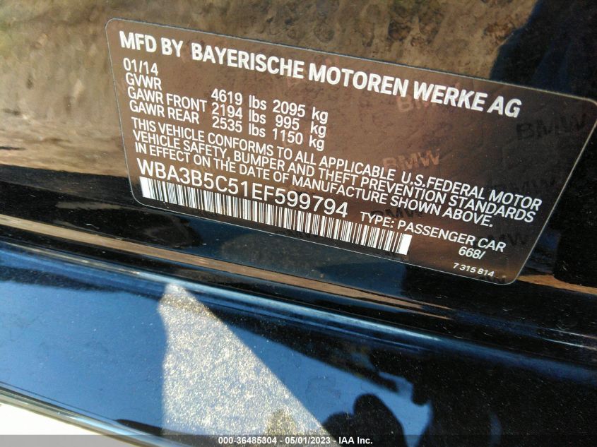 2014 BMW 3 SERIES 328I XDRIVE - WBA3B5C51EF599794