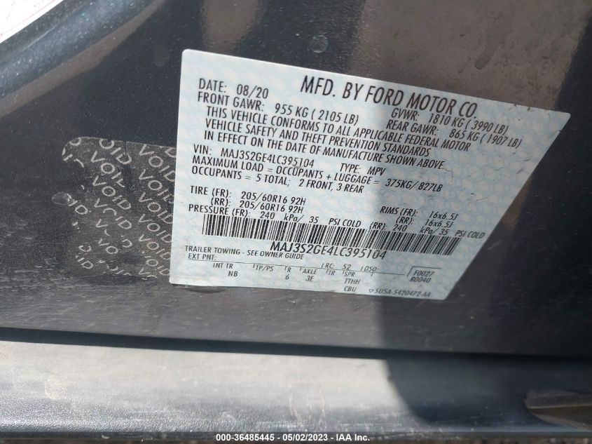 2020 FORD ECOSPORT SE - MAJ3S2GE4LC395104