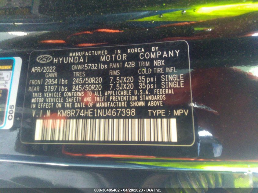 2022 HYUNDAI PALISADE CALLIGRAPHY - KM8R74HE1NU467398