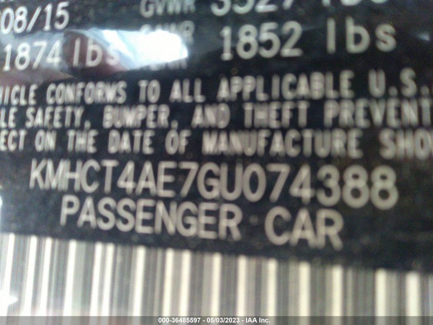 2016 HYUNDAI ACCENT SE - KMHCT4AE7GU074388