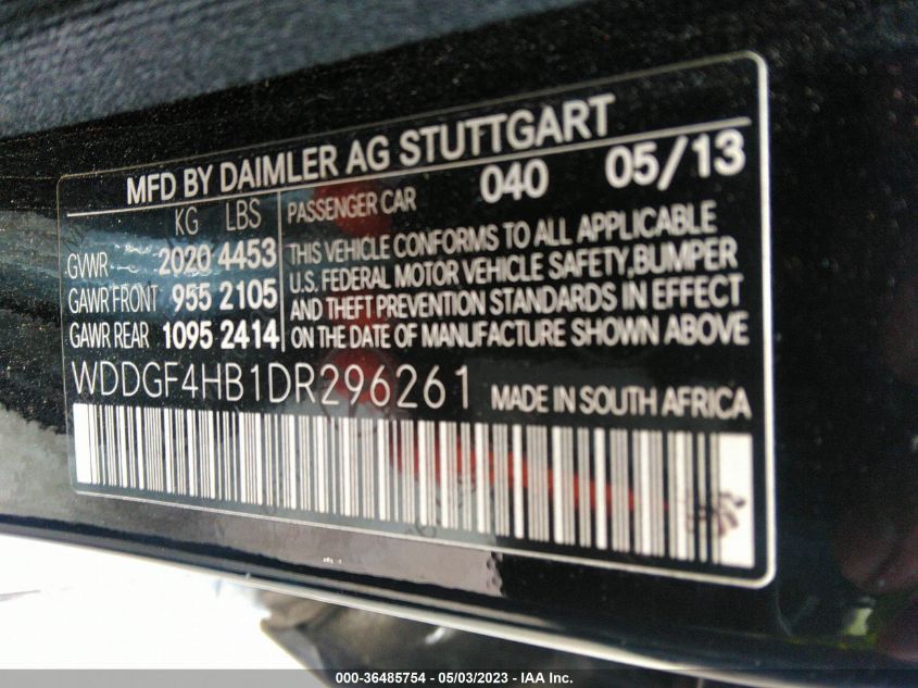 2013 MERCEDES-BENZ C-CLASS C 250 - WDDGF4HB1DR296261