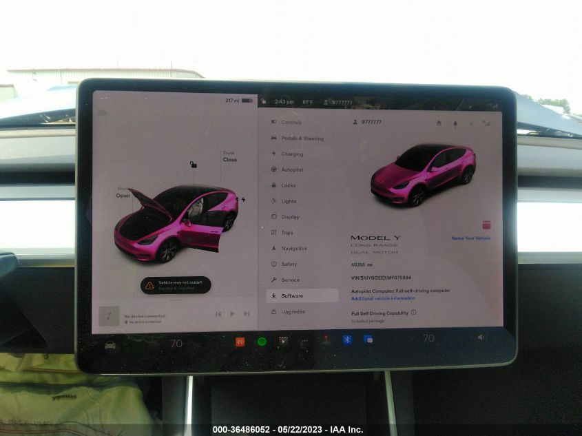 2021 TESLA MODEL Y LONG RANGE - 5YJYGDEEXMF075984