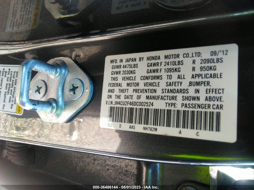 2013 ACURA TSX - JH4CU2F46DC002524