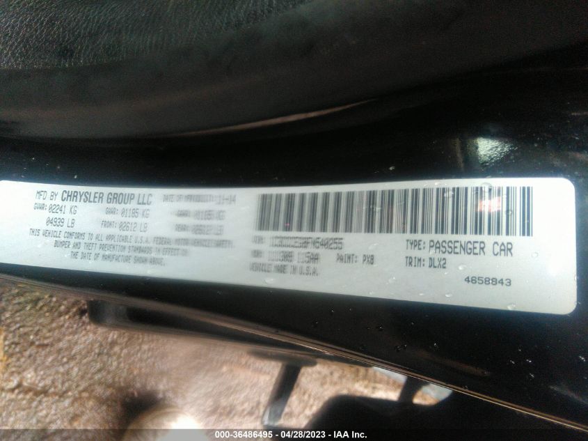 2015 CHRYSLER 200 C - 1C3CCCEG8FN540255