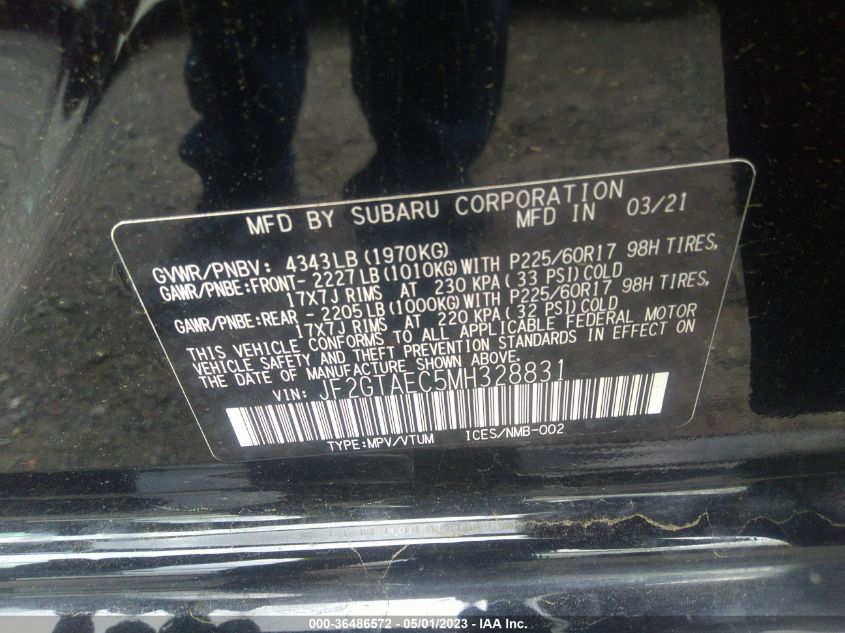 2021 SUBARU CROSSTREK PREMIUM - JF2GTAEC5MH328831