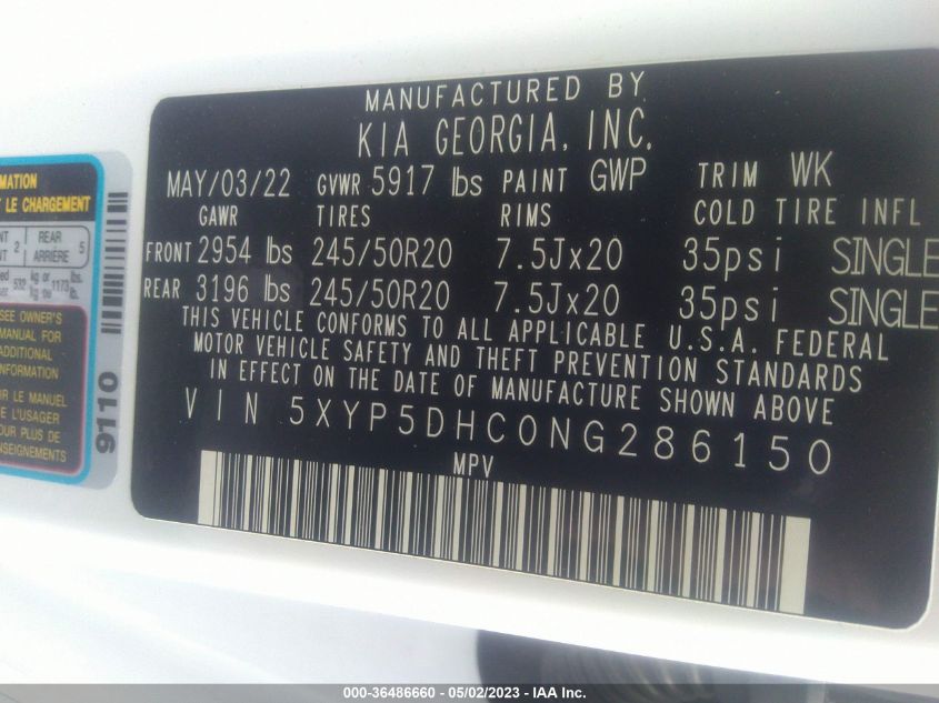 2022 KIA TELLURIDE SX - 5XYP5DHC0NG286150