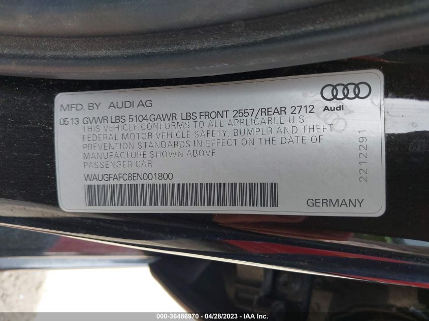 2014 AUDI A6 2.0T PREMIUM PLUS - WAUGFAFC8EN001800