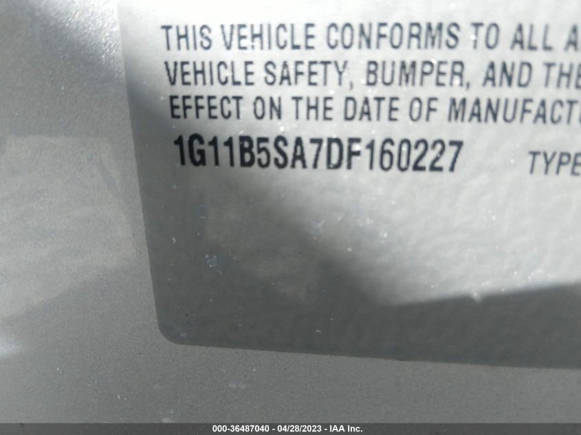 2013 CHEVROLET MALIBU LS - 1G11B5SA7DF160227