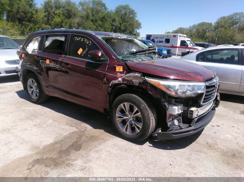 2015 TOYOTA HIGHLANDER XLE - 5TDJKRFH6FS113425