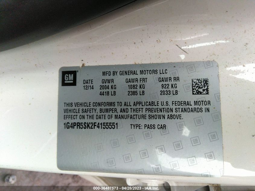 2015 BUICK VERANO CONVENIENCE GROUP - 1G4PR5SK2F4155551
