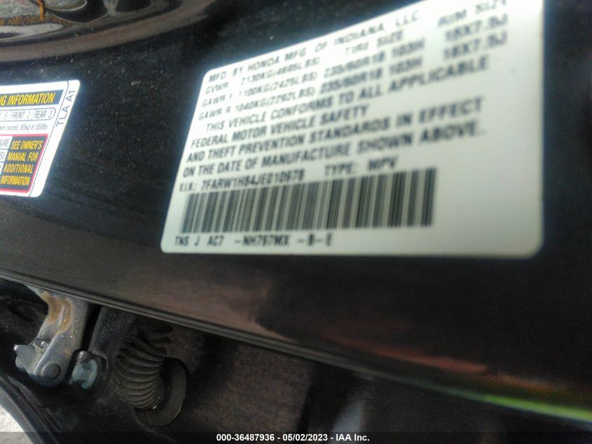 2018 HONDA CR-V EX-L - 7FARW1H84JE010978