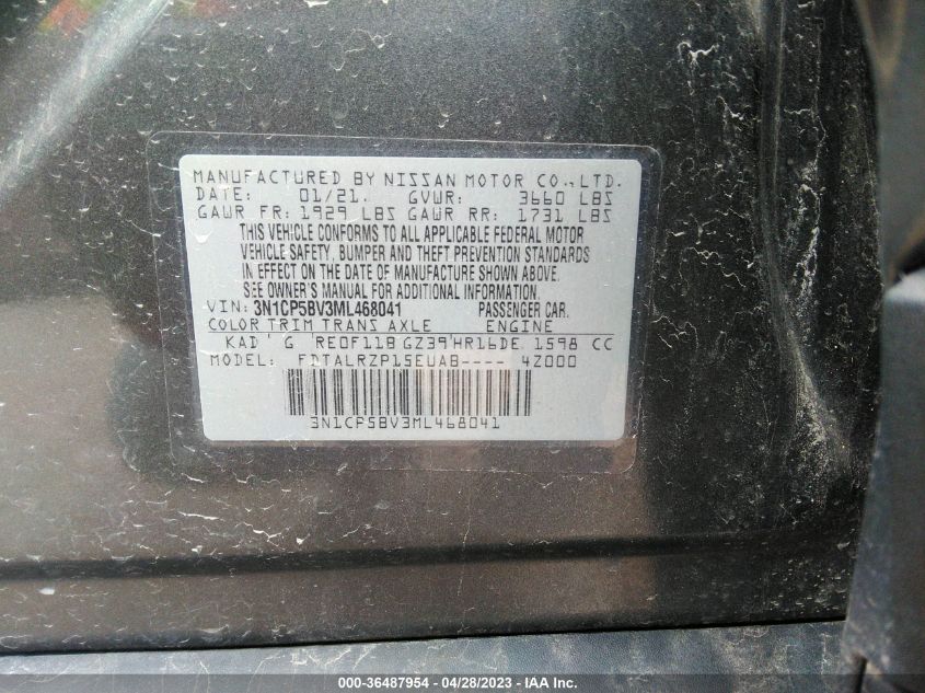 2021 NISSAN KICKS S - 3N1CP5BV3ML468041