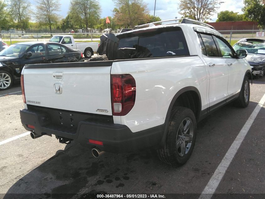 2022 HONDA RIDGELINE RTL-E - 5FPYK3F70NB022518