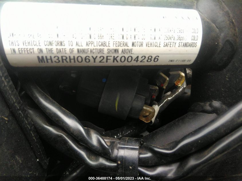 2015 YAMAHA YZFR3 MH3RH06Y2FK004286